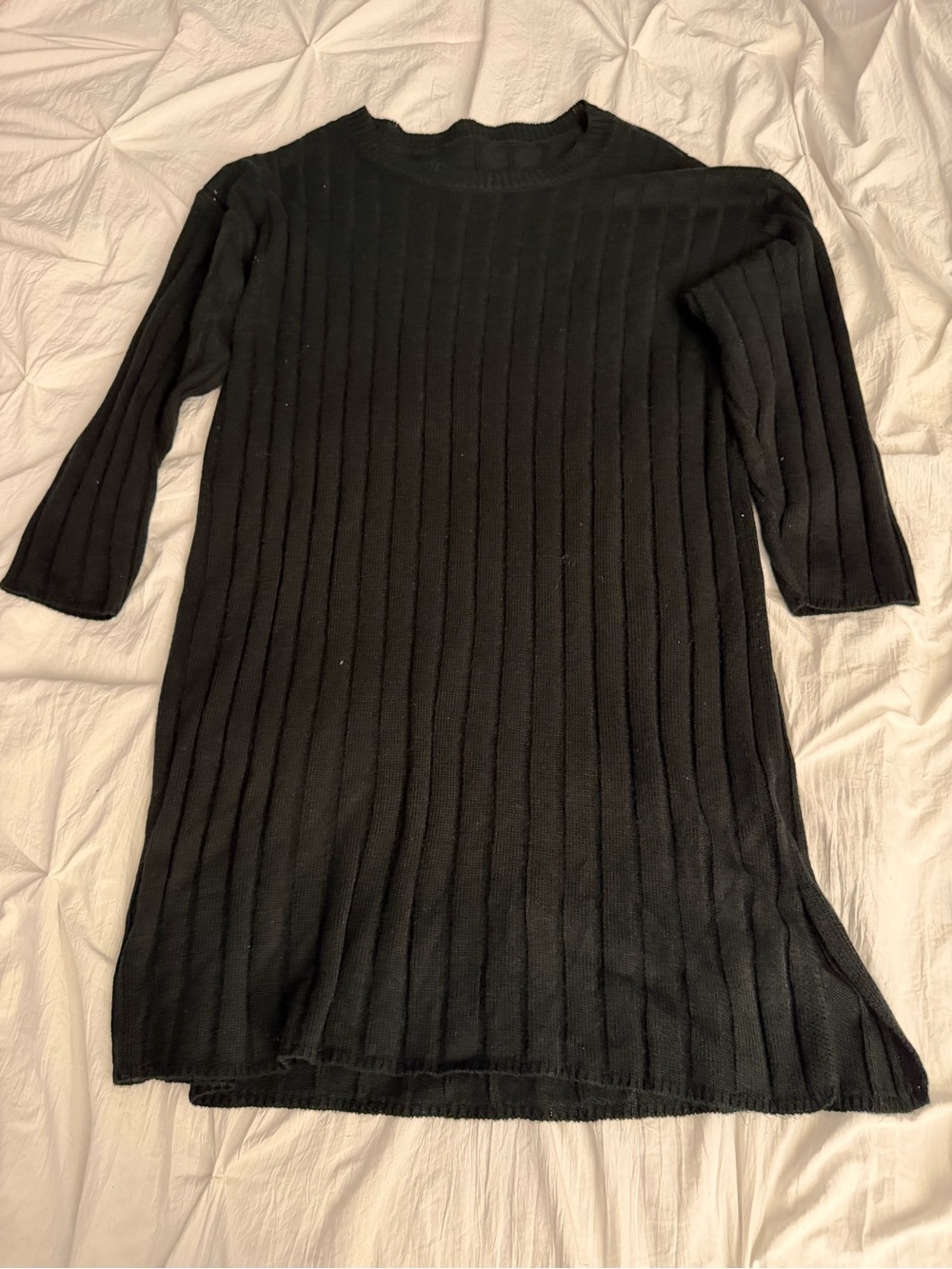 SHEIN Curve Black Knit Cable Sweater